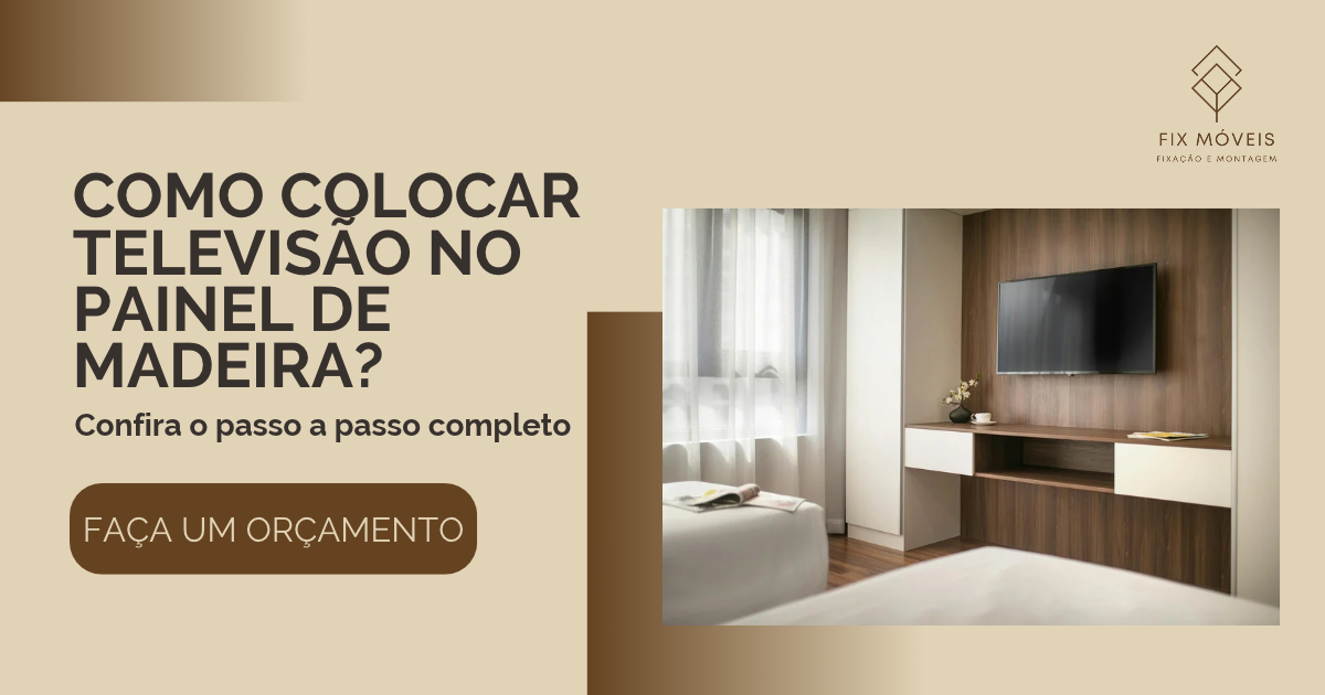 como colocar televisão no painel de madeira